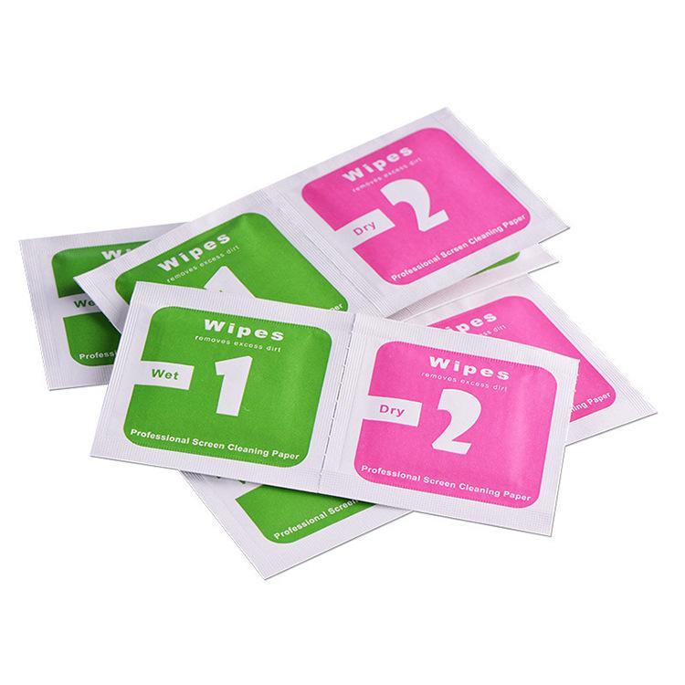 Alcohol Pack 1 2 Dry and Wet Package Alcohol Cotton Mobile Phone Film Auxiliary Tool Package Screen Cleaning Set Headphone Cleaning