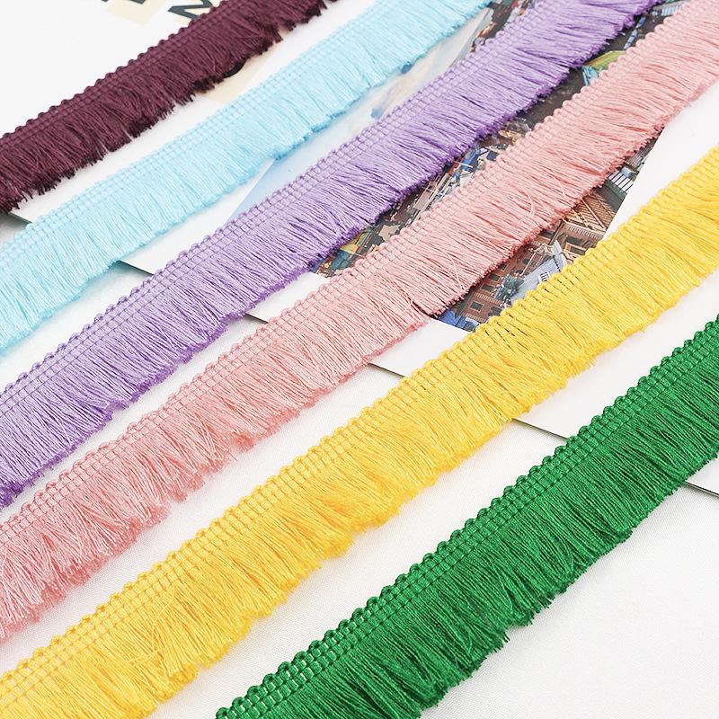 Oeko-Tex Colored 2.5cm Polyester Fringe Wide Lace Trim for Earrings, Clothing, Pillow Decoration, Tassel Lace