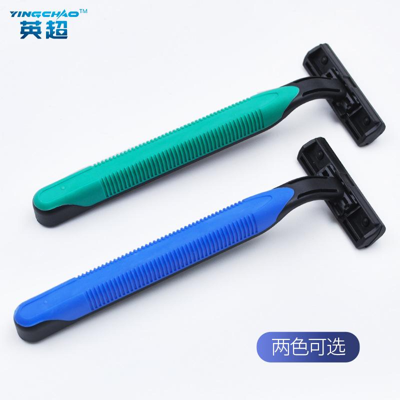 Hotel disposable razor manufacturers direct supply double stainless steel razor rubber handle Shaver