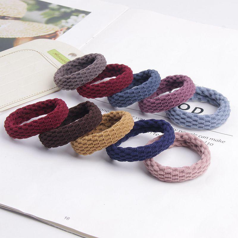 Thick high elastic basic hair band Korean style simple hair tie towel ring head rope women's seamless non-hurt hair rubber band thumbnail 2