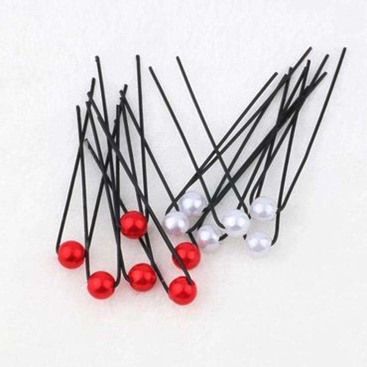 Best-Selling Bridal Imitation Pearl Plate Hair Fork U-Shaped Clip Simple Glossy Round Bead Hairpin Hairpin Headwear Wholesale thumbnail 5