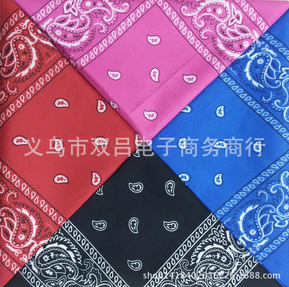 Yiwu Imitation Cotton Harajuku Printed Insect Square Scarf Fashionable Hip-Hop Cashew Flower Hip-Hop Hiphop Headscarf thumbnail 2