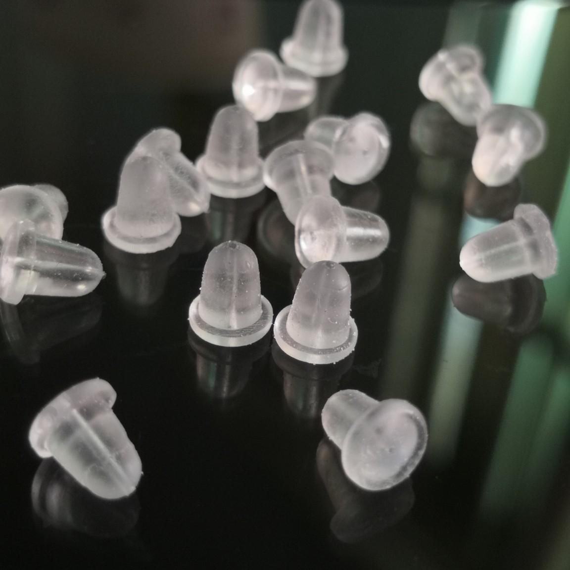 Korean Eco-friendly Bullet Ear Plug High Quality Plastic Ear Plug Universal Ear Stud Back Earring Accessories Transparent Ear Plug Rubber Plug thumbnail 5