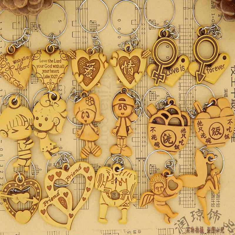 (Style optional) imitation peach wood keychain pendant practical small gifts electricity supplier promotional gifts wholesale