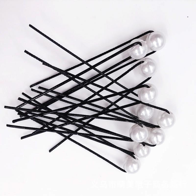 Best-Selling Bridal Imitation Pearl Plate Hair Fork U-Shaped Clip Simple Glossy Round Bead Hairpin Hairpin Headwear Wholesale thumbnail 2
