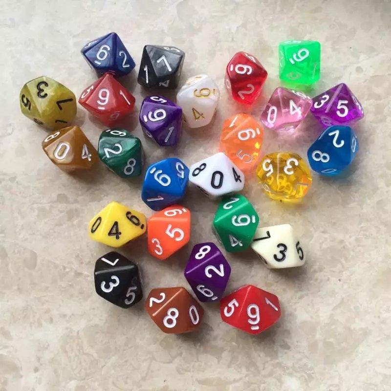 Chuanglai 0-9 Ten-Sided Digital Dice 10-Sided Dice Teaching Game Multi-Sided Board Game Accessories Amazon Cross-Border