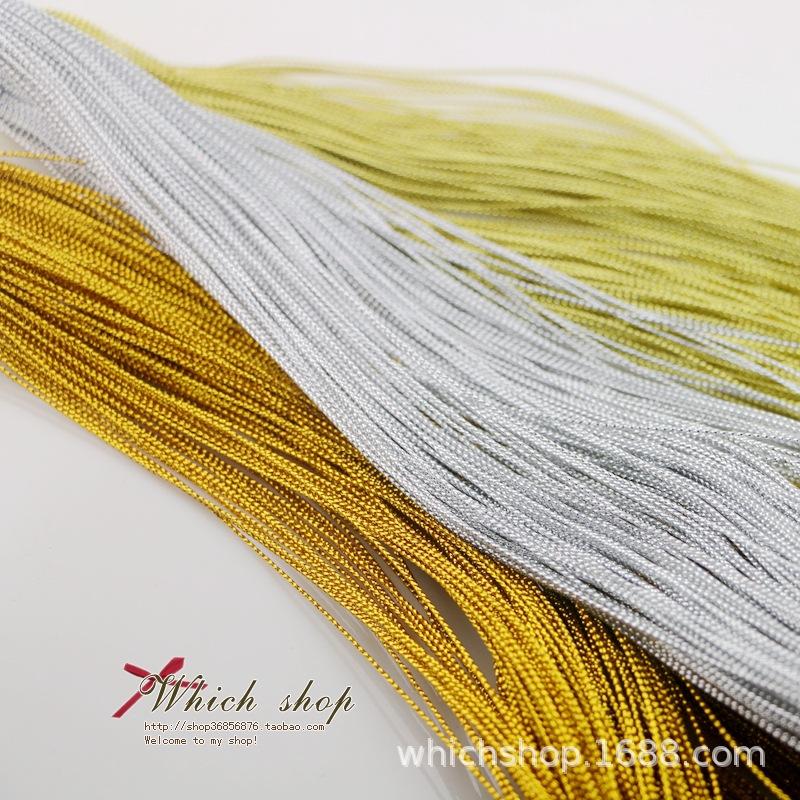 1mm silver colored string eight-strand gold string Christmas elevator card string 8-strand gold string braided diy winding fan Special thumbnail 2