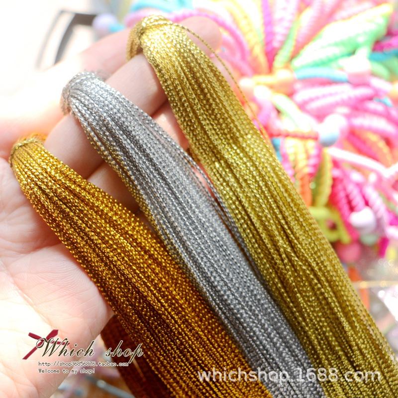 1mm silver colored string eight-strand gold string Christmas elevator card string 8-strand gold string braided diy winding fan Special