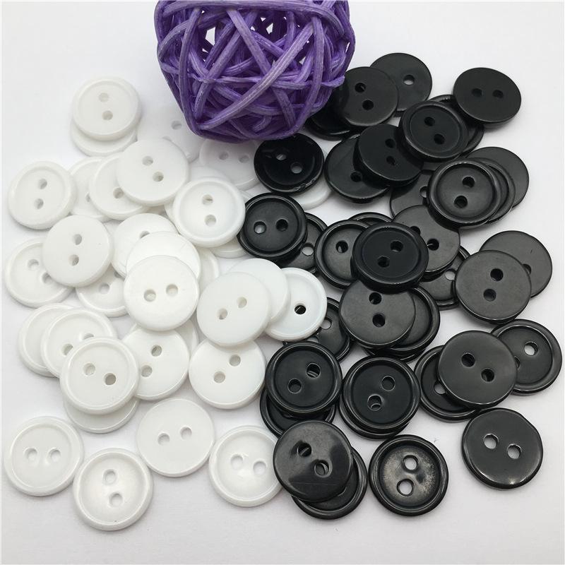 Factory spot two eyes thin edge resin buttons black white round two eyes narrow edge buttons shirt buttons