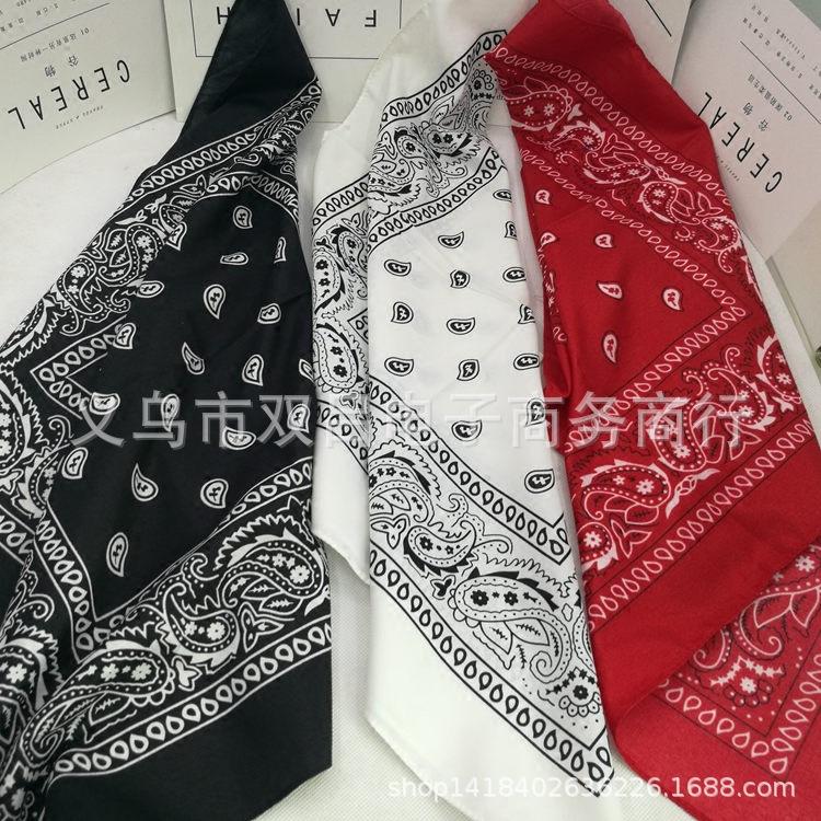 Yiwu Imitation Cotton Harajuku Printed Insect Square Scarf Fashionable Hip-Hop Cashew Flower Hip-Hop Hiphop Headscarf