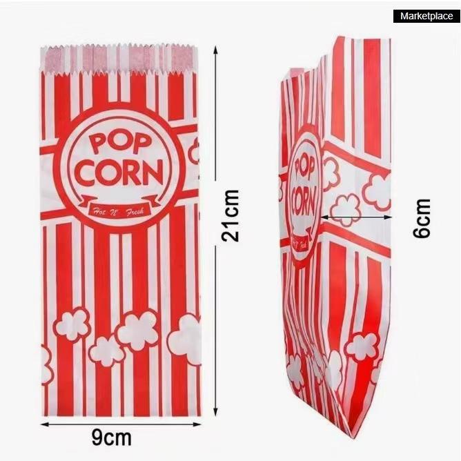 Dingzuo Disposable Popcorn Paper Bag to Make Pop Corn Oil-Proof Paper Bag Manufacturer High and Low Mouth Baking Tip Bottom Bag