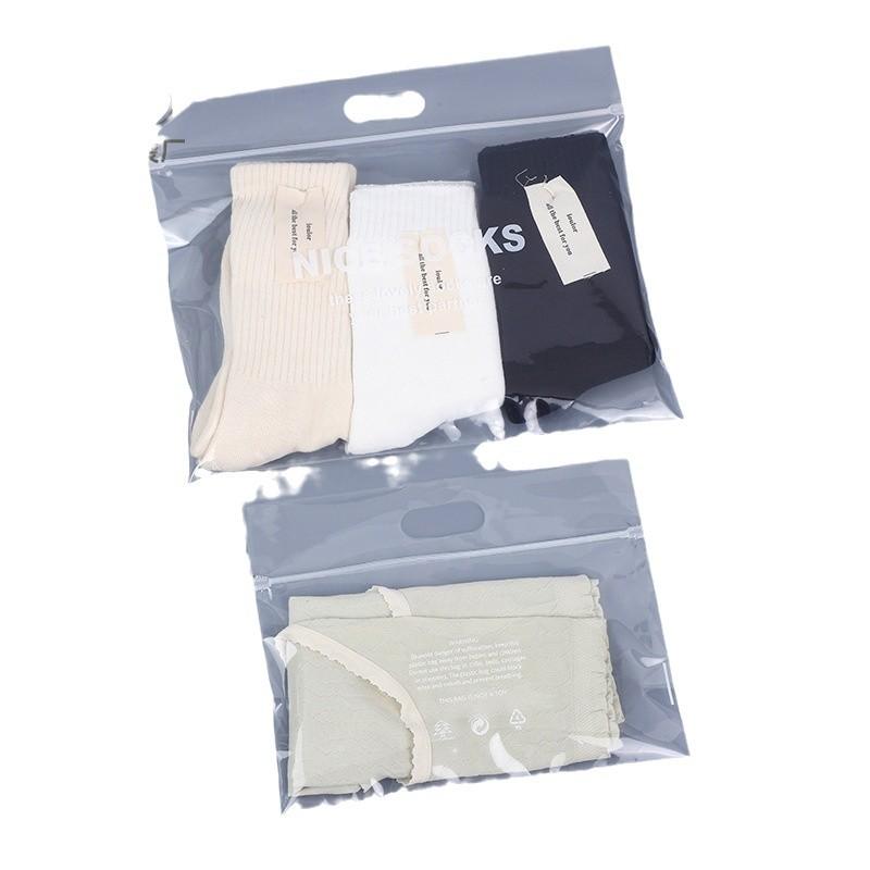 Factory Custom LOGO Size PE Transparent Bone Zipper Bag Silk Scarf Underwear Mobile Phone Case Slim Zipper Bag thumbnail 5