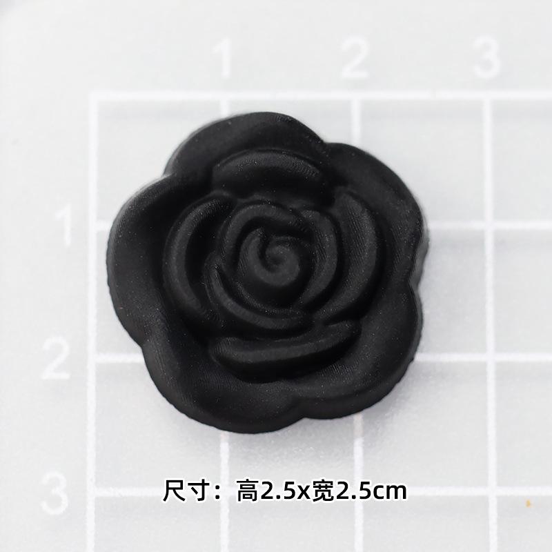 Soft glue: black flowers [2.5*2.5cm]]
