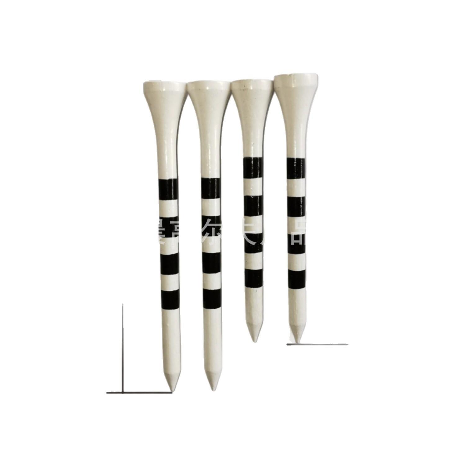 New Style Fuli Sports Manufacturer Wholesale Golf Colorful Striped Tee Wooden Peg 70mm Natural Wood Color Ball Holder thumbnail 5