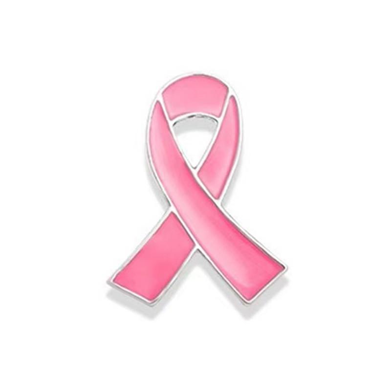 Factory Direct Sales Pink Heart Ribbon Brooch Anti-Breast Gland Cancer Moxa Nourishing Slightly Seal Clothing School Bag Accessories thumbnail 5