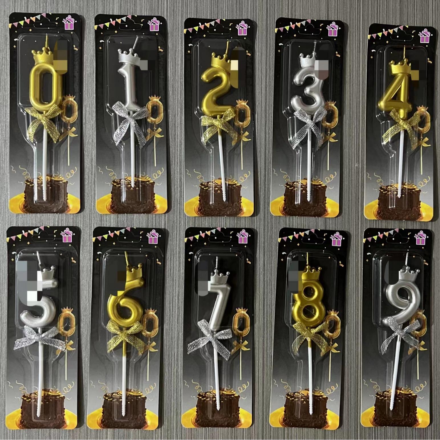 Online Red creative crown bow digital candle birthday cake decoration plug-in birthday party dress up thumbnail 2