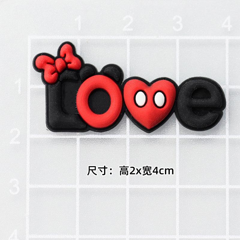 Soft glue: Black Red LOVE [2*4cm]]