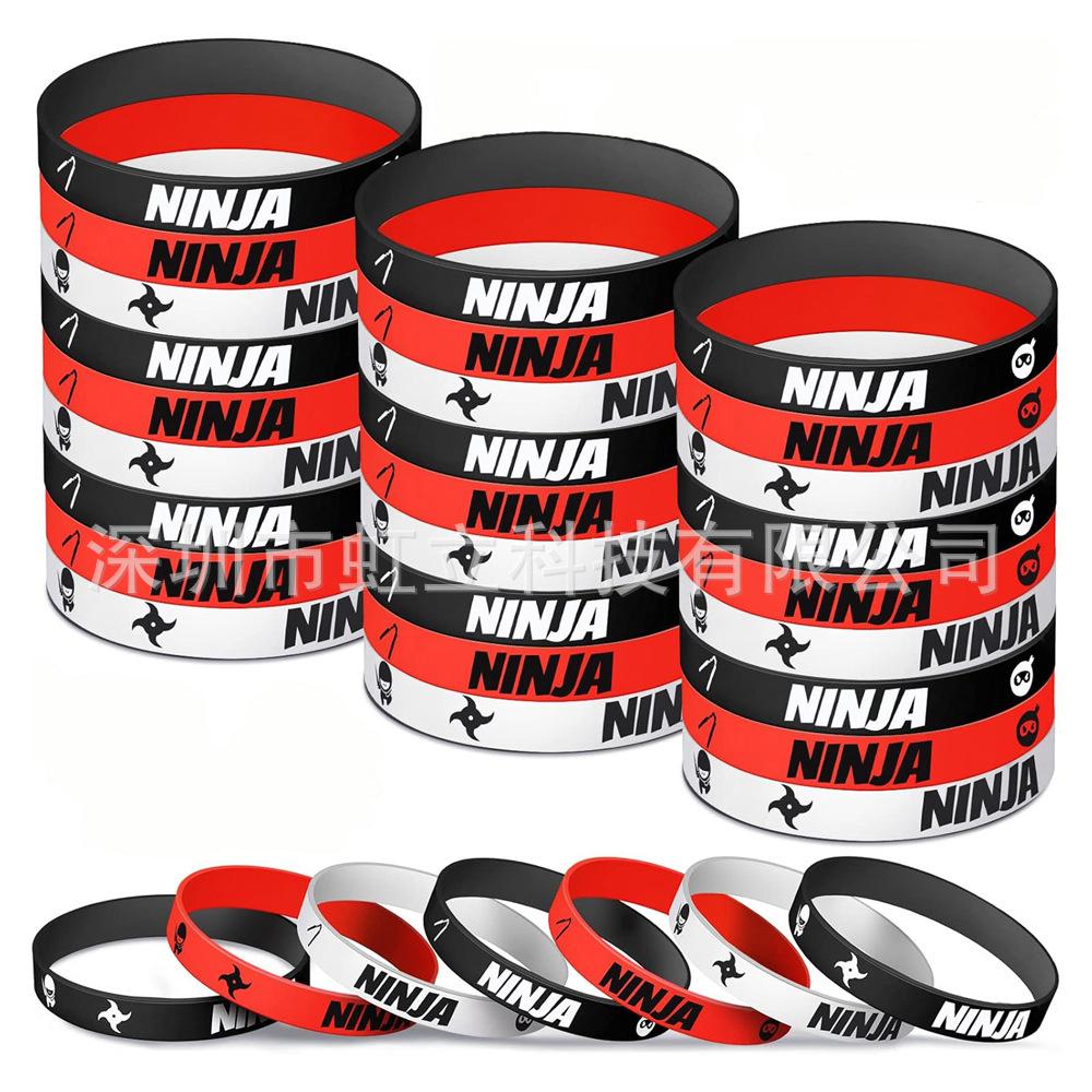 Cross-Border Ninja Image Dart Lightning Silicone Bracelet Ninja Printed Color Party Rubber Wristband Wholesale