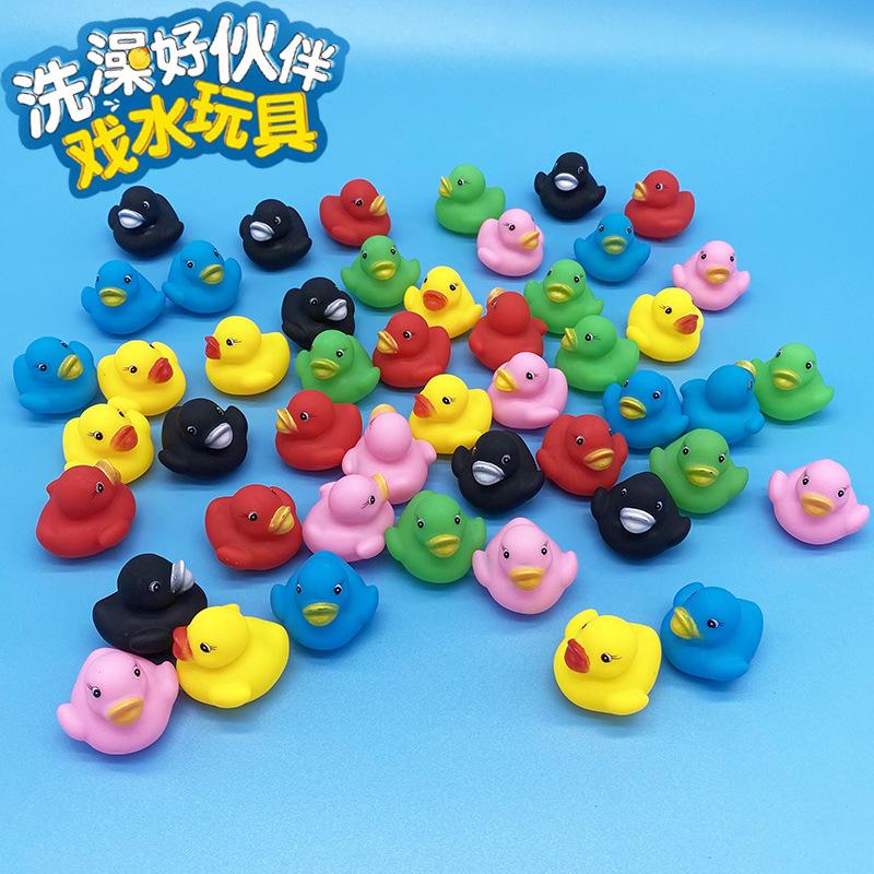 Children's water play small yellow duck color Mini small duck vinyl soft rubber pinch call small duck bath toy