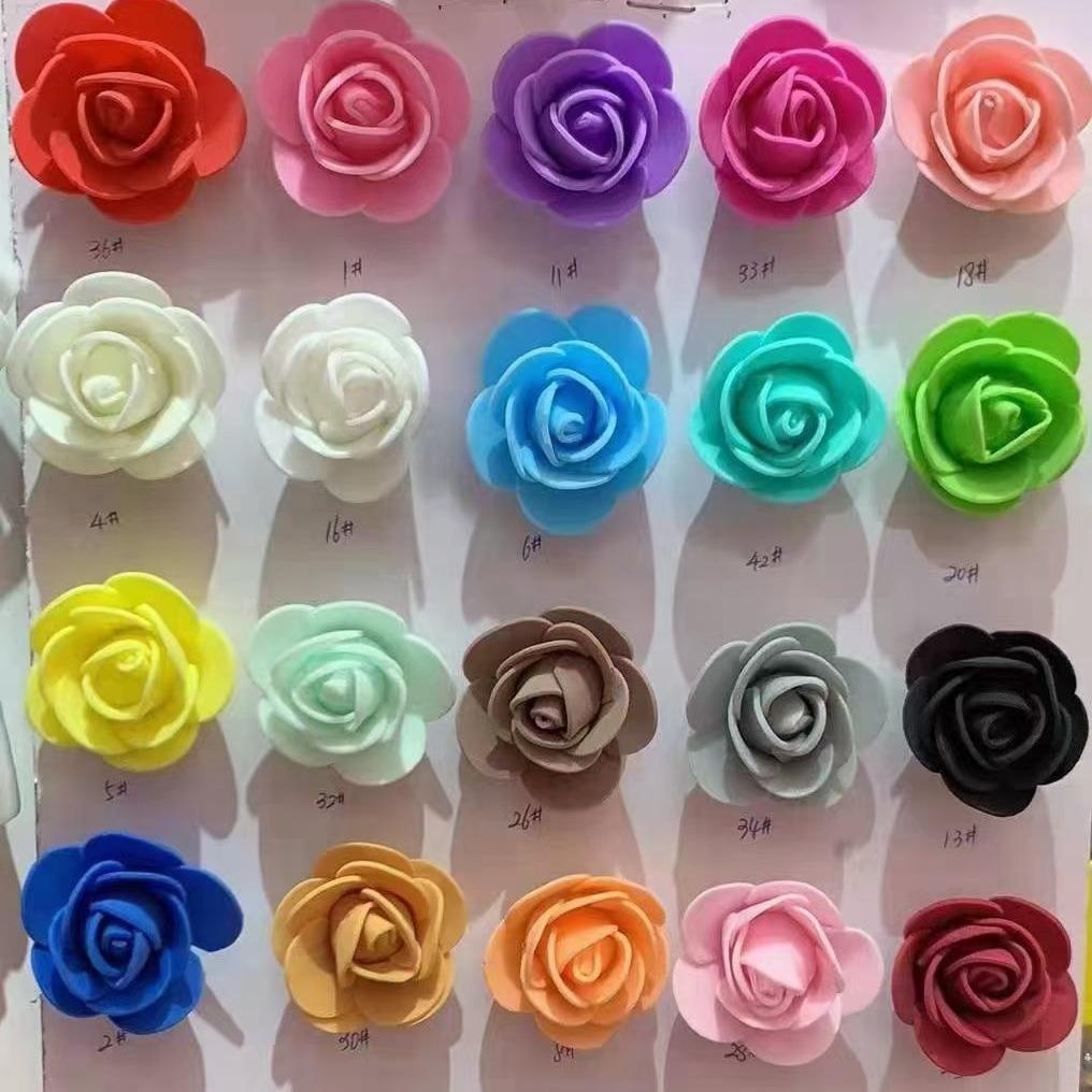 Simulated Rose Head 3.5 Fake Flower Head Pe Foam Flower Head Rose Flower Artificial Flower Rose Bear Immortal Flower thumbnail 3