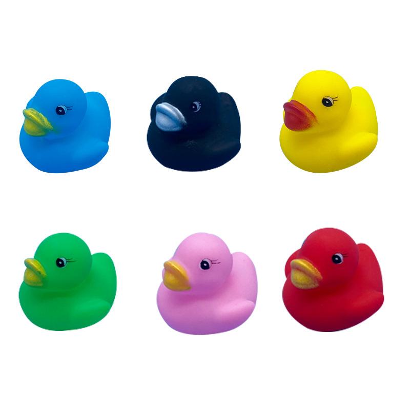 Children's water play small yellow duck color Mini small duck vinyl soft rubber pinch call small duck bath toy thumbnail 3