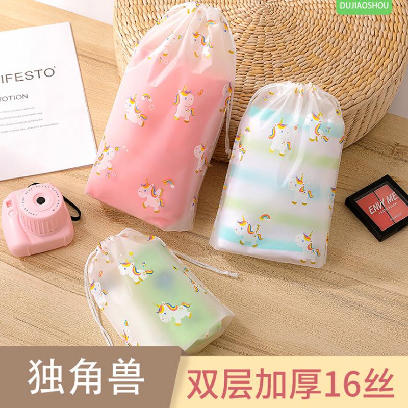 Manufacturer Customized Clothing Packaging Bag Transparent Clothing Drawstring Bag Self-Sealing Storage Dustproof Plastic Bag Printed Logo thumbnail 4