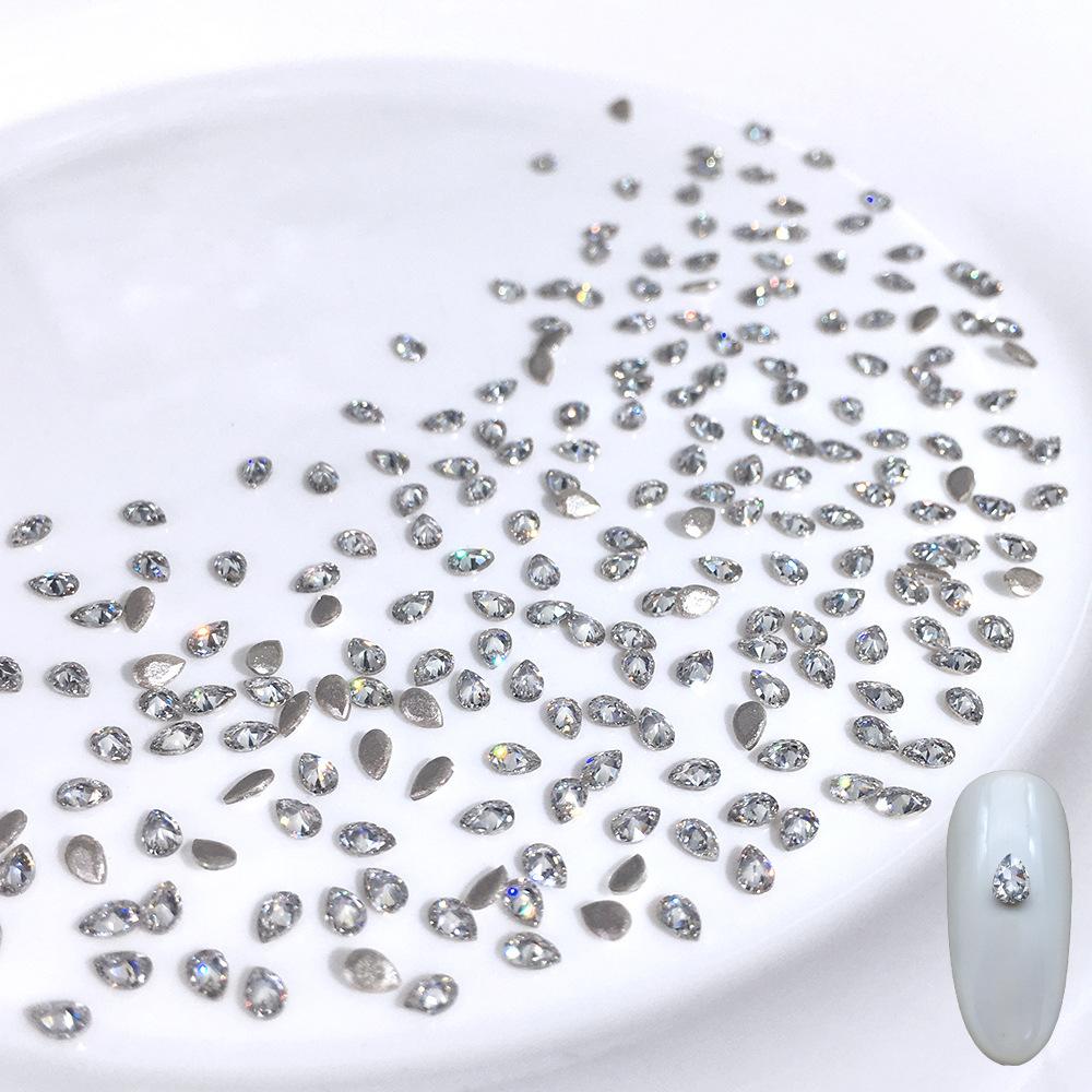 White flat bottom inverted zircon [3*4mm water droplets]]