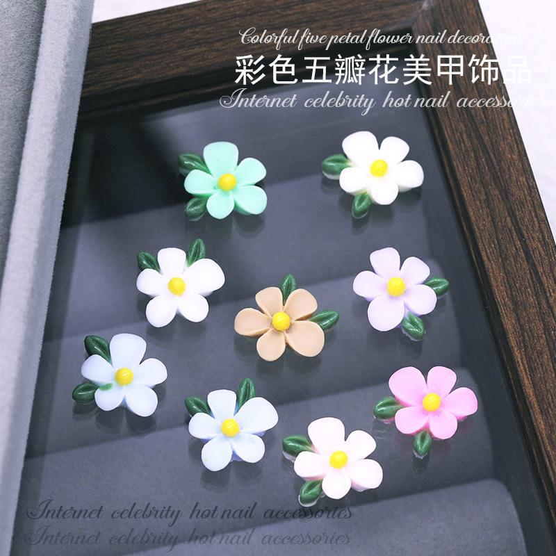 New Color Gardenia Japanese Style Fresh Five-petal Flower Nail Art Accessories Nail Accessories DIY Nail Accessories