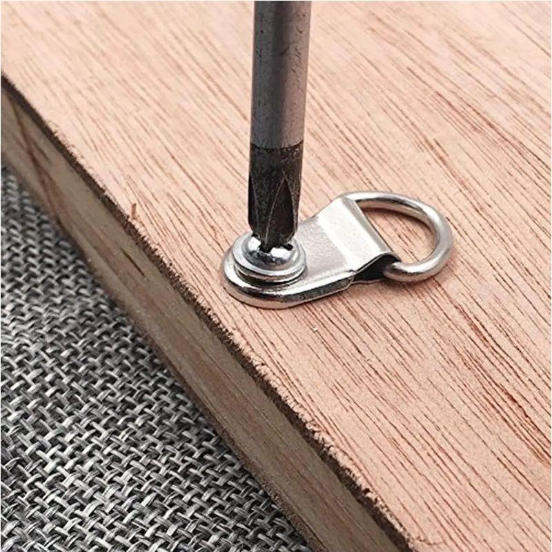 Cross-Border Metal Hanging Triangle Hook Picture Frame Wall Clock Decorative Accessories Paris Buckle Semi-Circular D-Shaped Hanging Ring with Screws thumbnail 4