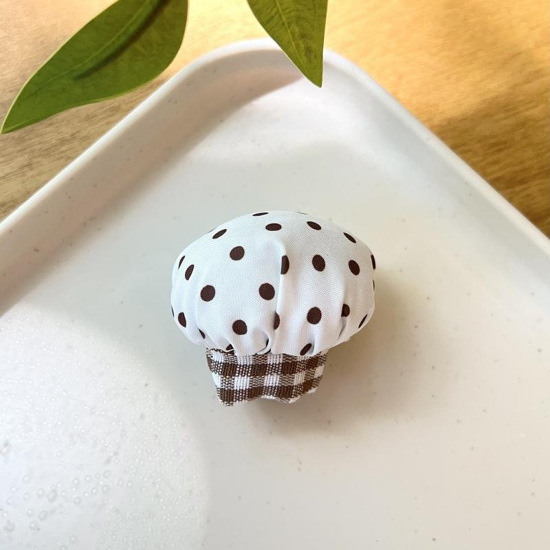 Brown polka dot chef hat