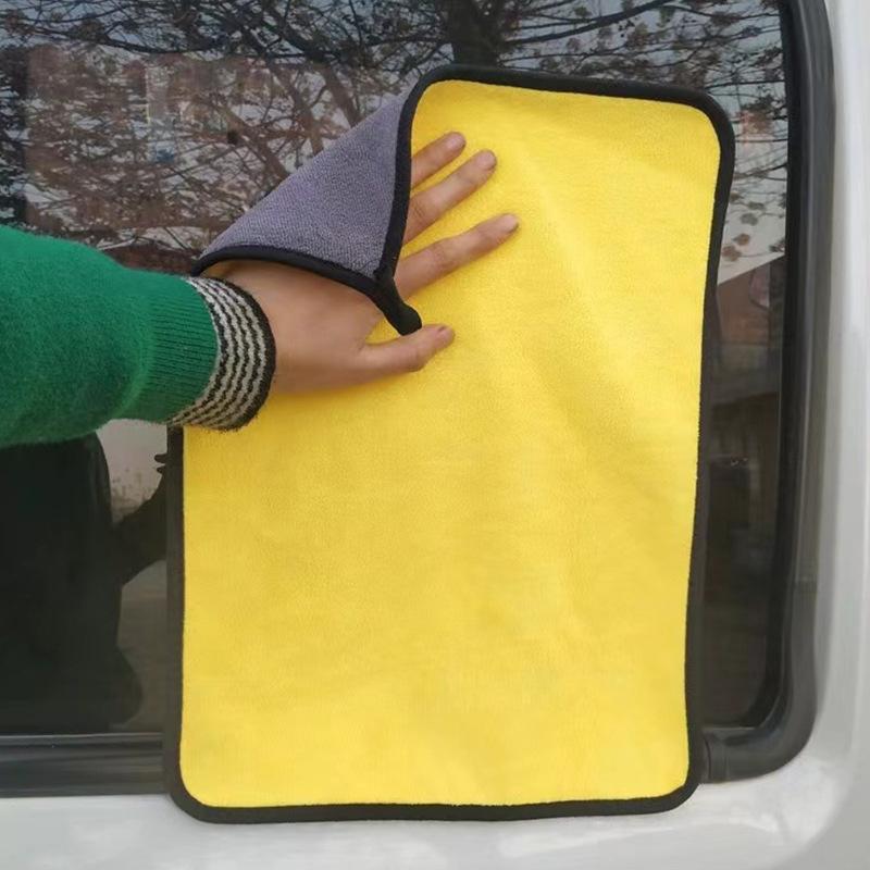 Car wash towel absorbent thickened double-sided coral fleece car towel lint-free non-marking car cleaning cloth