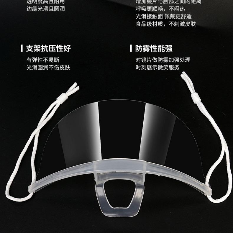 in stock Transparent Catering Mask Chef Hotel Special Anti-fog Anti-saliva Smile Mask Plastic Visual Mask