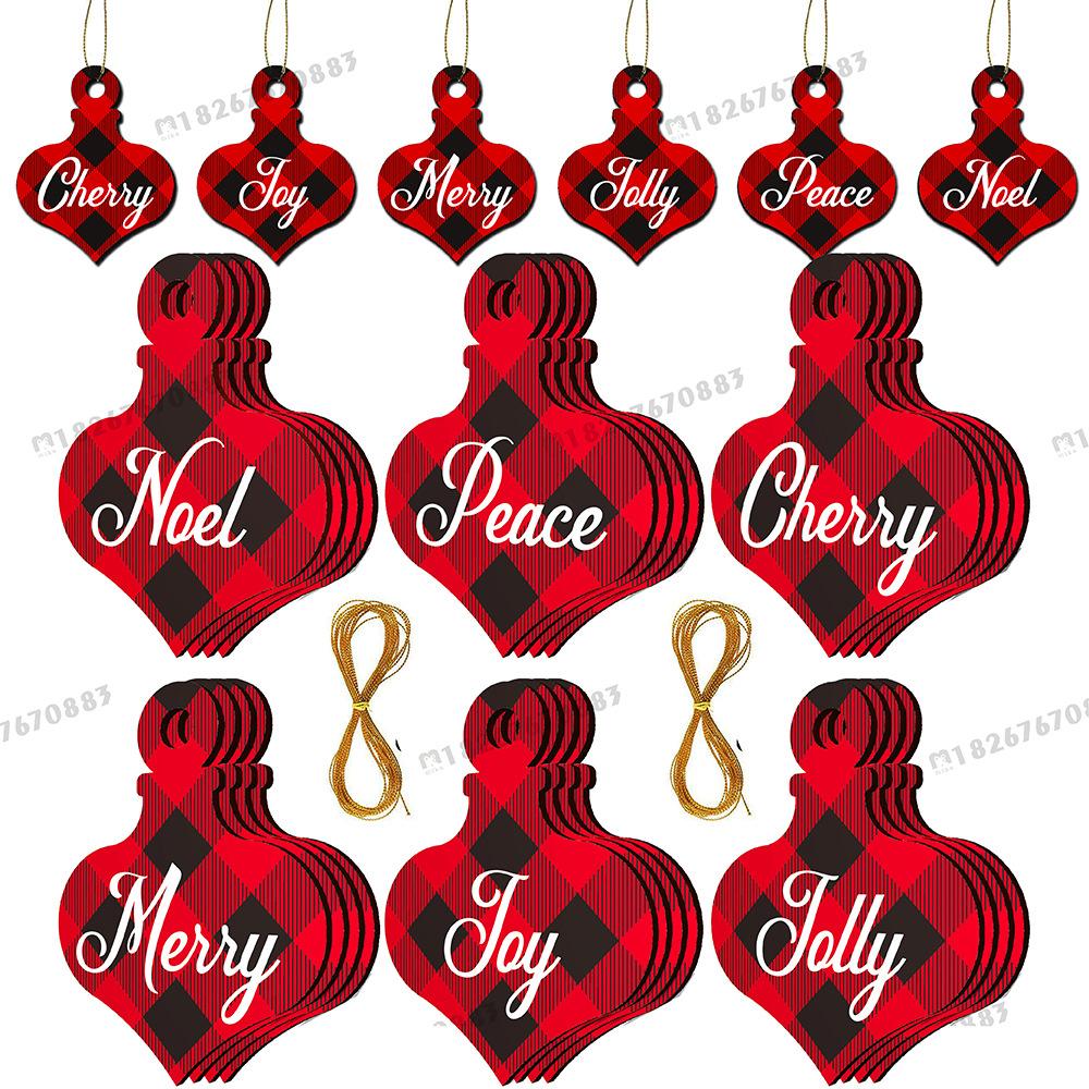 Mika Christmas Decorative Wood Chips Wooden Christmas Tree Decoration Accessories Cross-border Home Christmas Creative Pendant