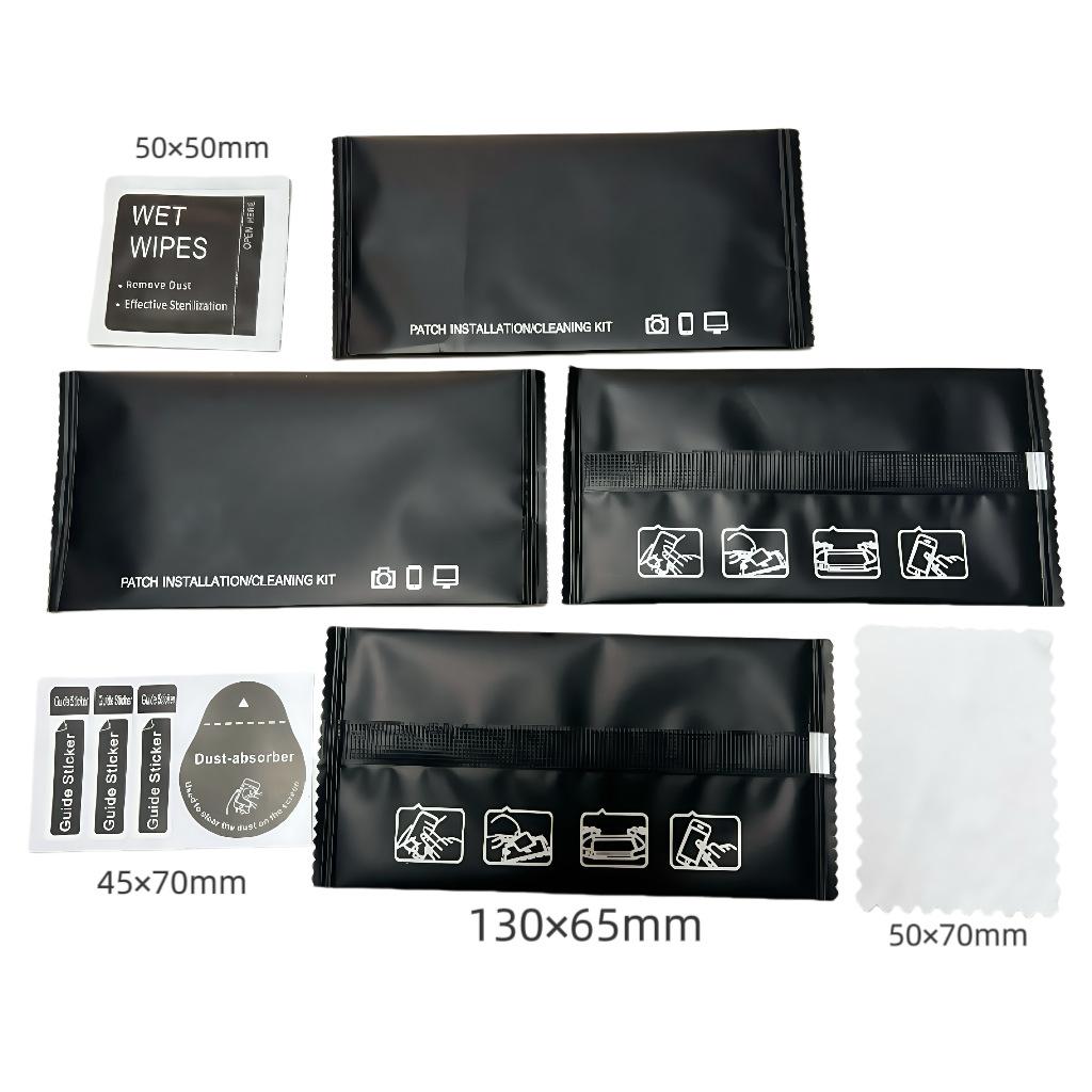 Factory wholesale alcohol bag mobile phone screen cleaning suit film auxiliary tool kit dry and wet bag cloth dust removal paste