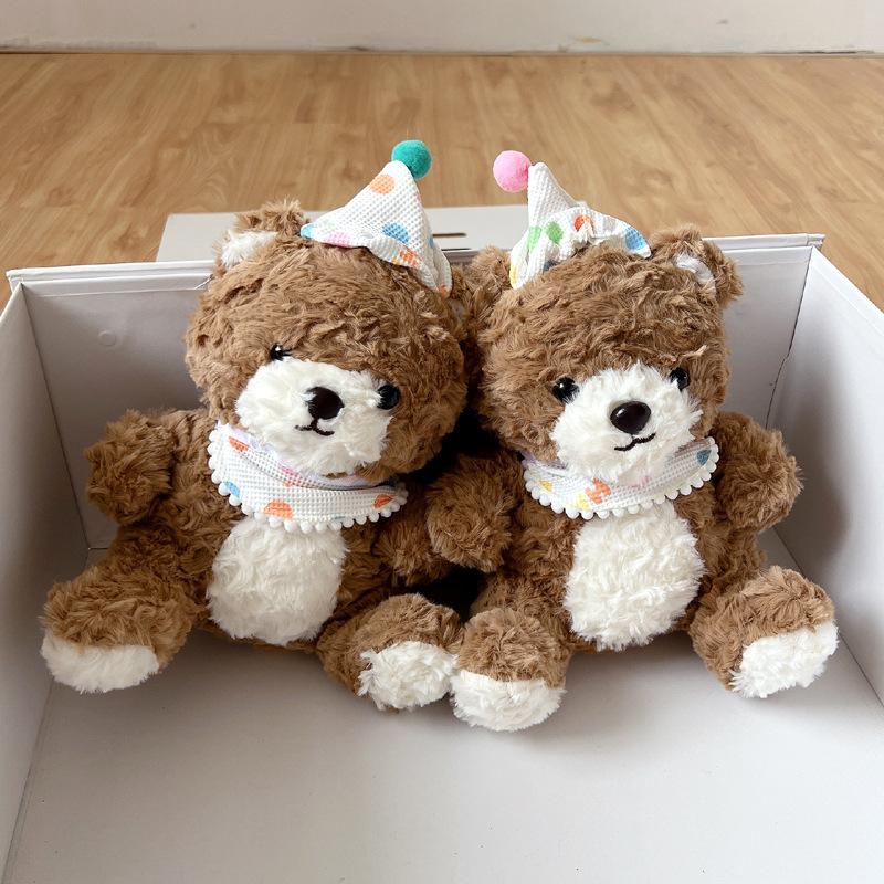 Polka dot hat bear / Boutique 8-inch/single price/color mix and match