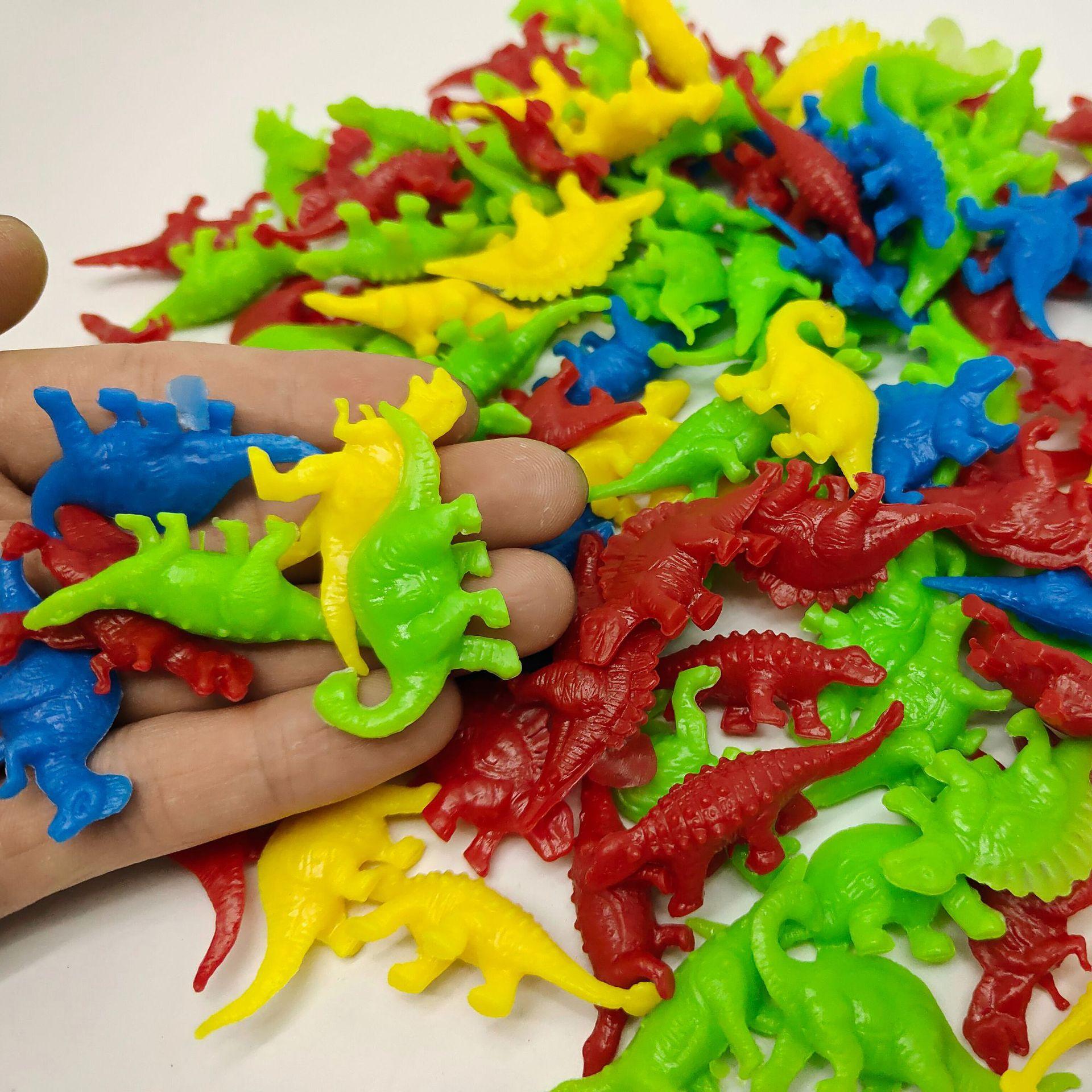 5cm mini dinosaur flexible glue small size simulation dinosaur model solid color PVC environmental protection material archaeological egg twisting machine accessories