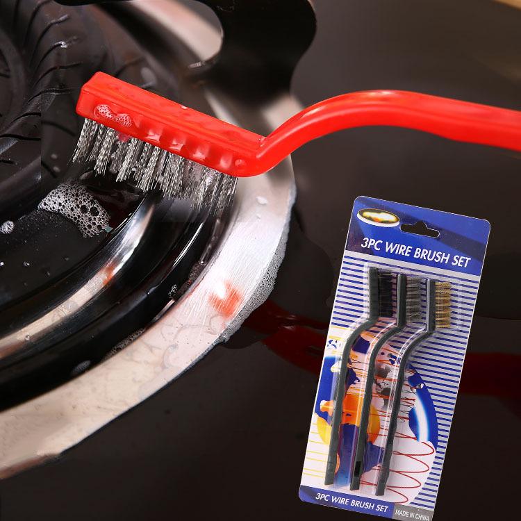 Kitchen Gas Stove Cleaning Rust Removal Steel Wire Brush 3-Pack Gas Stove Brush Faucet Groove Brush Gap Stove Brush