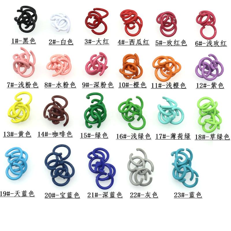 8mm color iron paint single ring open ring key ring handmade material connecting ring DIY jewelry accessories thumbnail 2