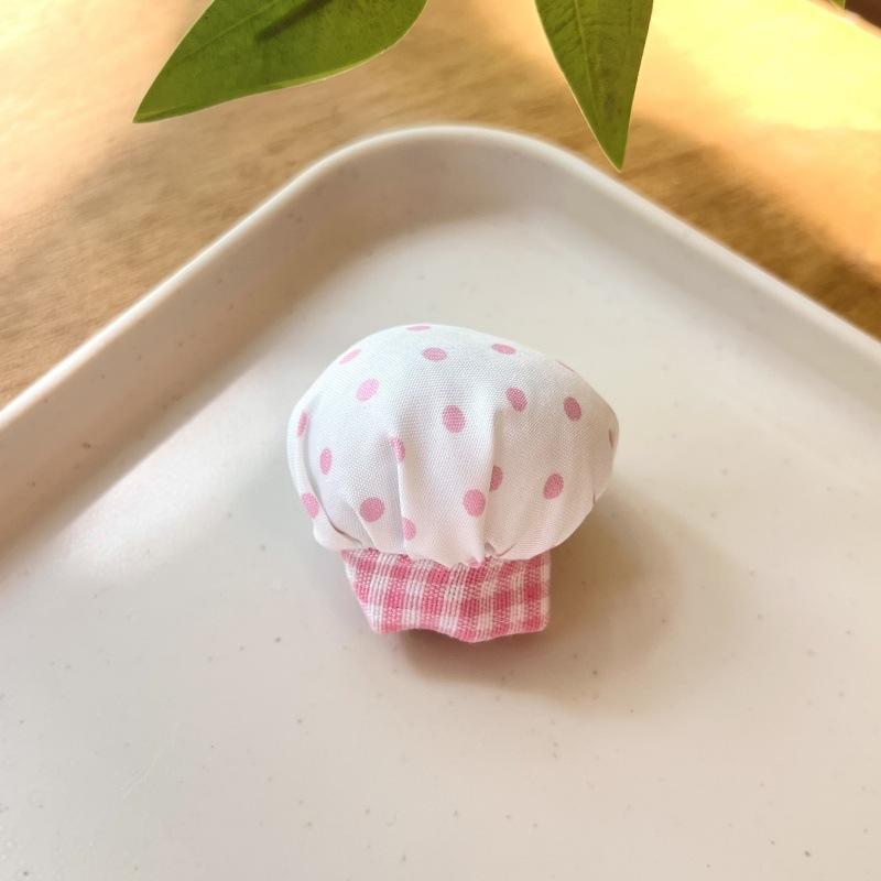 Pink polka dot chef hat