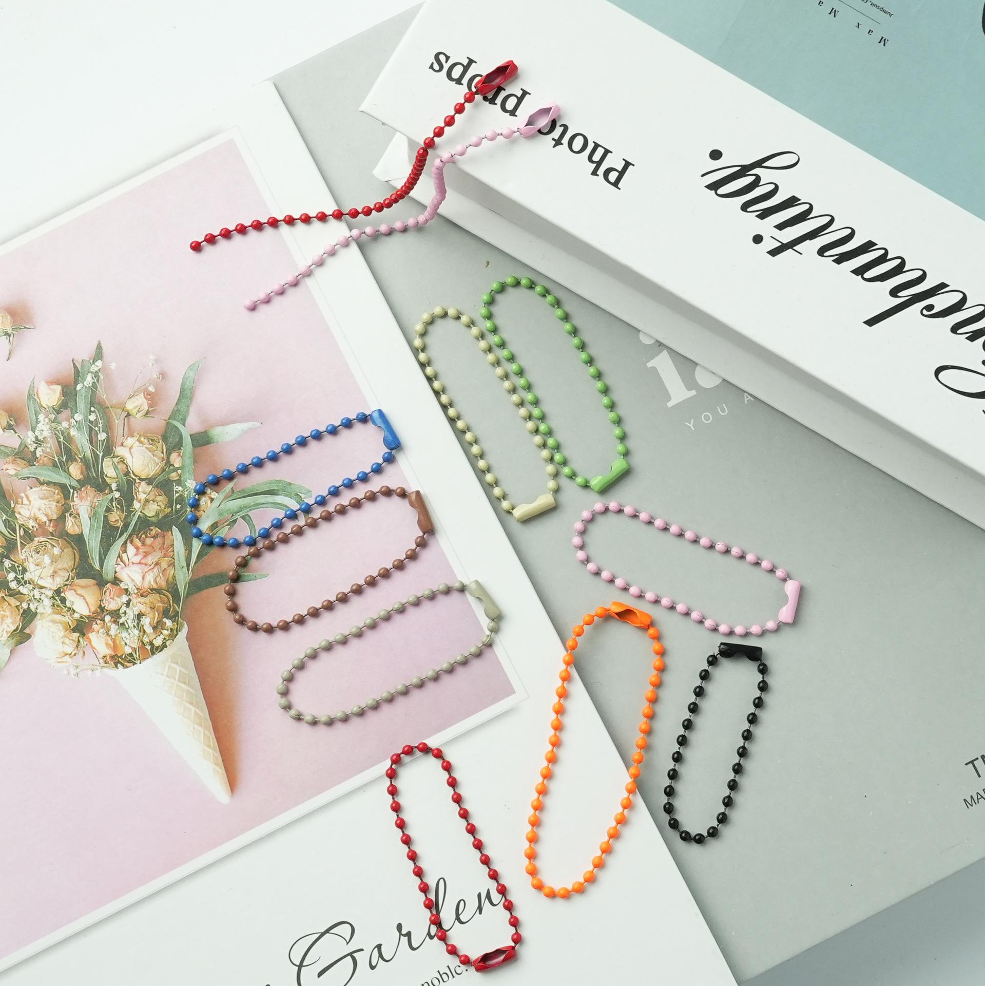 Factory Direct Supply of Colorful Painted Bead Chains, Wave Bead Chains, Hanging Chains, Tag Chains, Handmade DIY Jewelry Accessories Chains Wholesale - Image 1