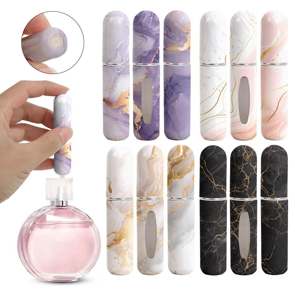 in stock Explosive Marble High-end Printing 5ML Perfume Bottling Small Sample Portable Travel Bottom Direct Filling