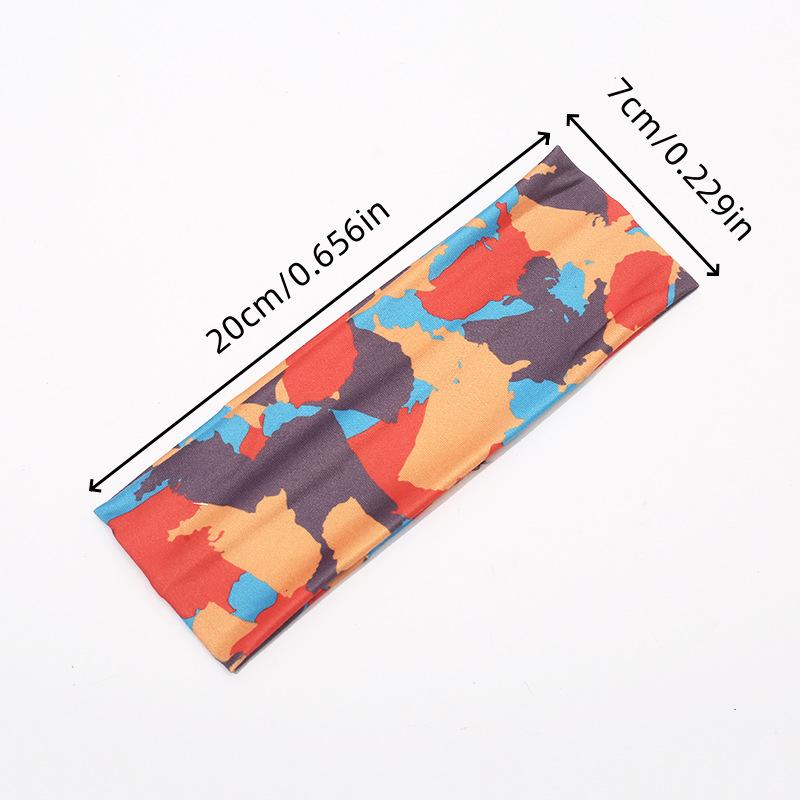 European and American New Style Printed Ribbon Sports Ancient-Style Yoga Headband Sweat-Absorbent Anti-Perspirant Women's Wide-Brimmed Headscarf Pattern thumbnail 4