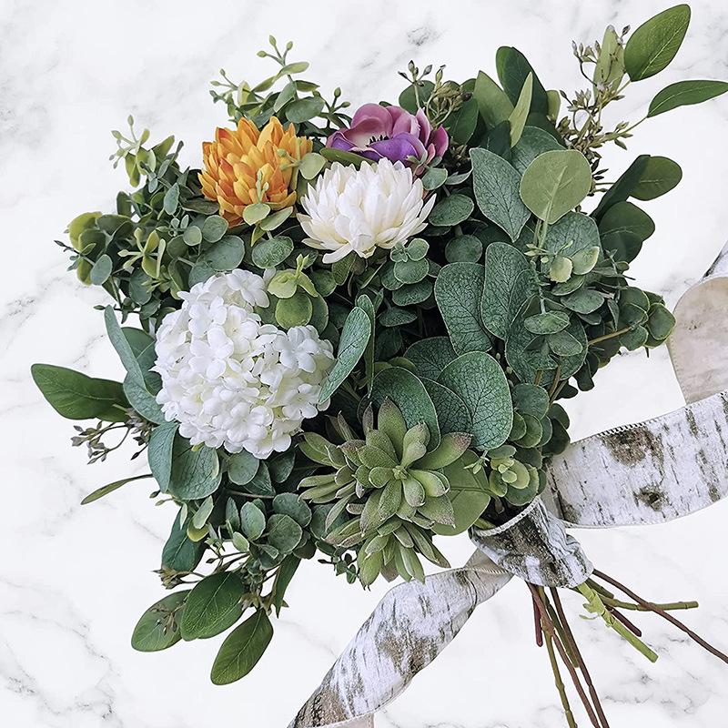 simulation eucalyptus cuttings cross-border short branch eucalyptus diy decoration with fruit leaves artificial green plant artificial flower thumbnail 3