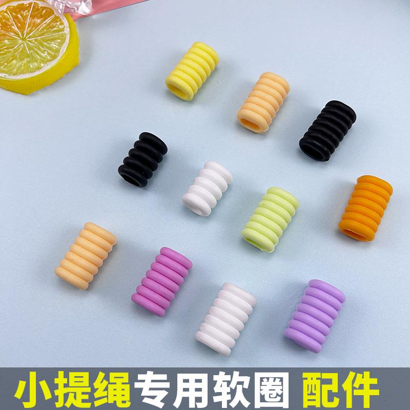 Small rope silicone ferrule accessories 7 multi-color optional imitation silicone ring for all plastic cup rope lanyard - Image 1