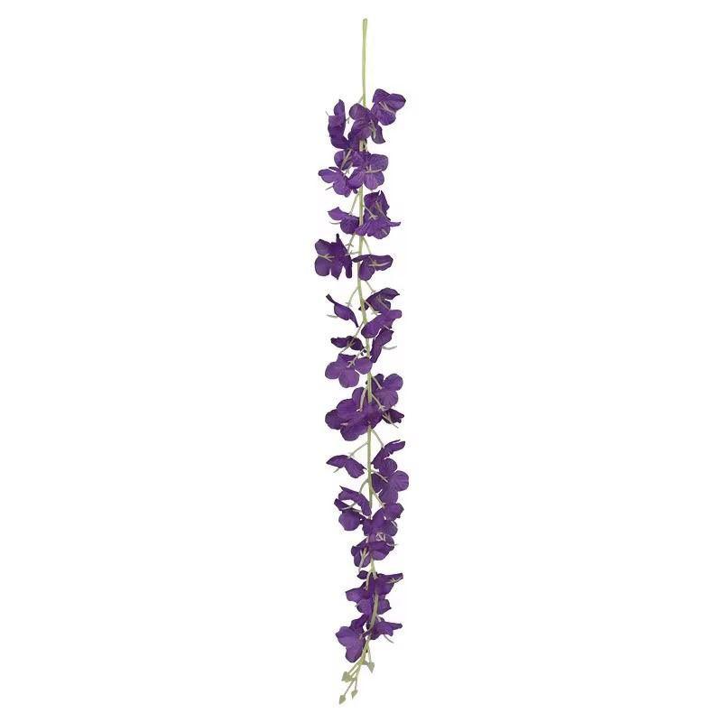 Simulation wisteria flower wall hanging violet flower string interior decoration shopping mall ceiling layout encryption silk cloth bean flower rattan thumbnail 5