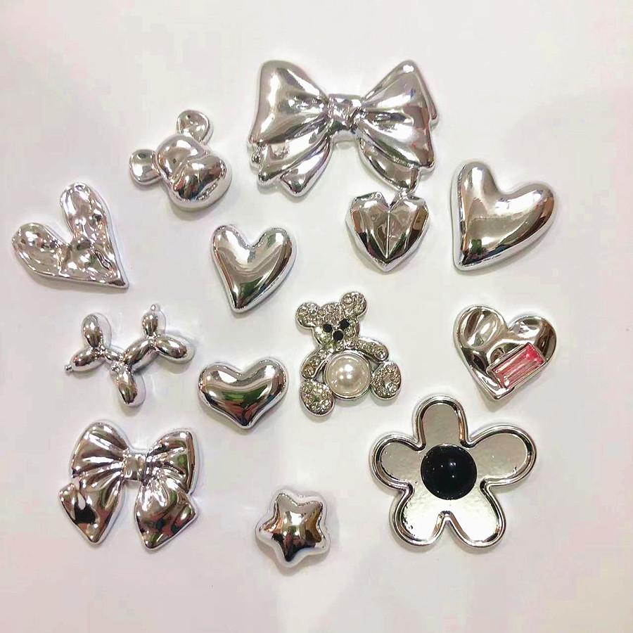 New Electroplated Metal Butterfly Love Bear Cave Shoes Mobile Phone Case Material Accessories DIY Handmade Material Matching