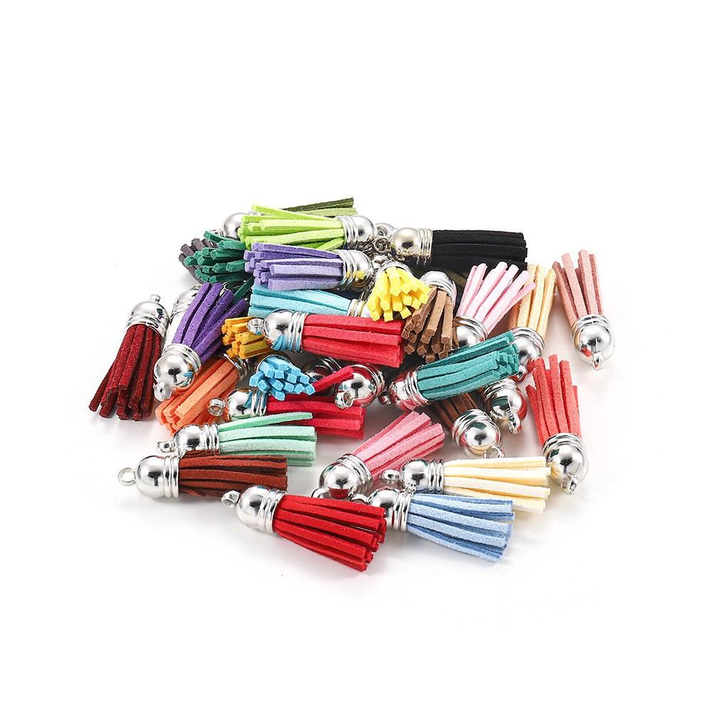 4cm Korean velvet small tassel White K hat head diy jewelry accessories clothing accessories keychain pendant leather pendant