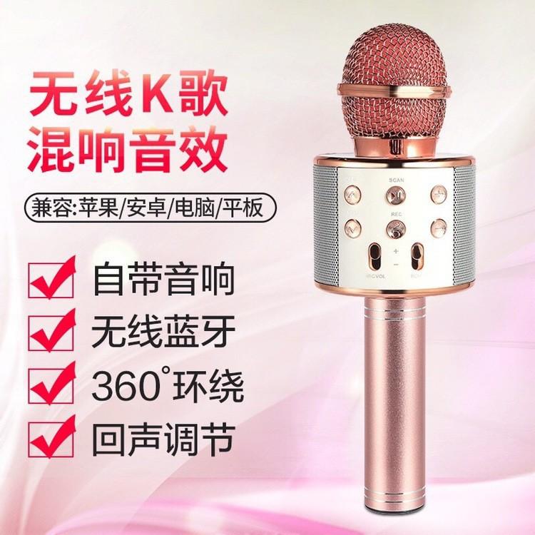 Ws858 Microphone Audio Wireless Microphone Home Universal Karaoke Bluetooth Home Kidsren's All-In-One Microphone Speaker thumbnail 3