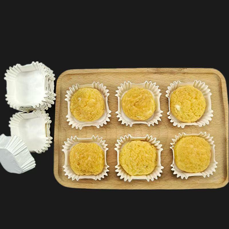100 square disposable baking paper cups high temperature resistant oil resistant durian crisp paper cake thumbnail 2