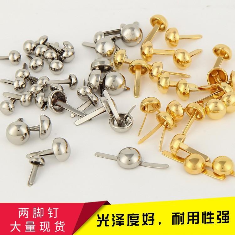 golden double foot nail in stock wholesale children diy handmade mini mushroom nail two foot bubble nail 8mm round head two foot nail
